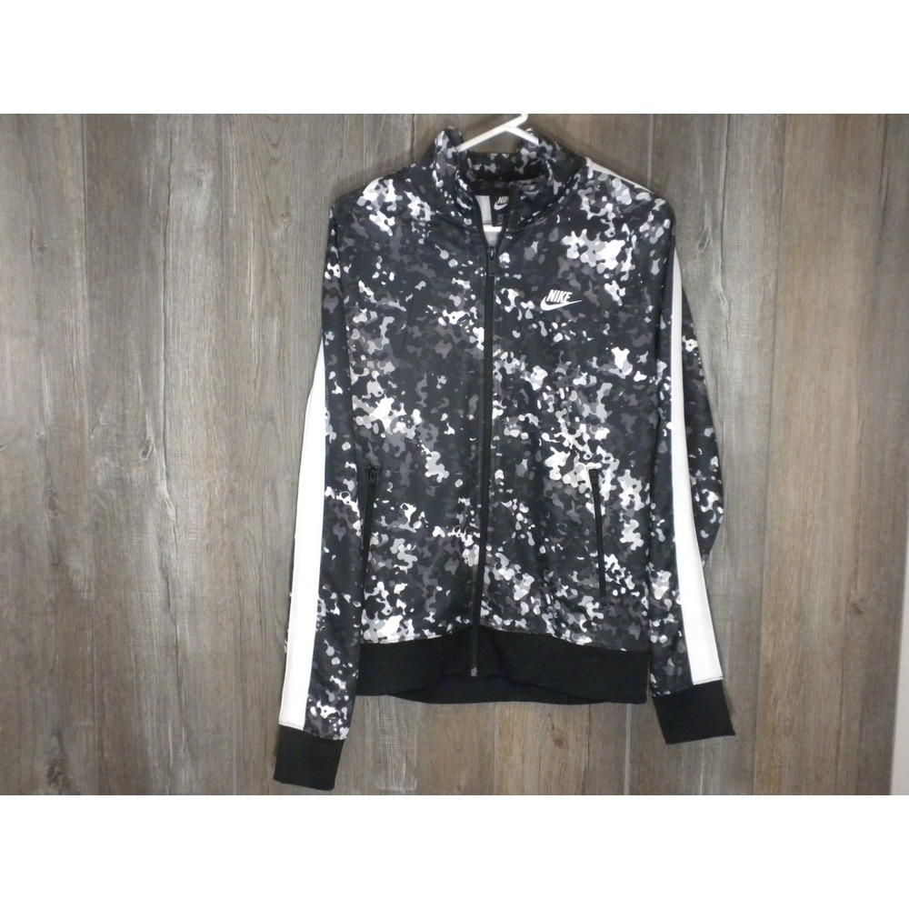 Nike Jacket Mens Small‎ Black Camo Heritage Tribute Full Zip Track AR3198-010